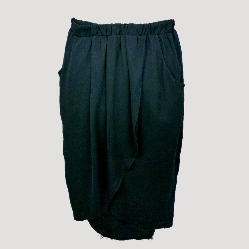 Bobeau Black Wrap Sheer Maxi Skirt